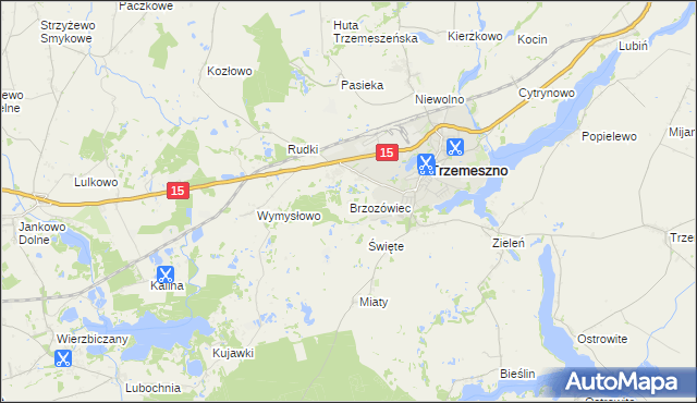 mapa Brzozówiec, Brzozówiec na mapie Targeo