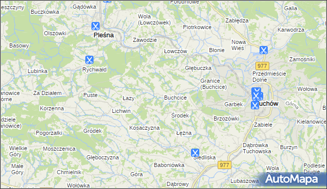 mapa Buchcice, Buchcice na mapie Targeo