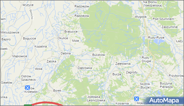 mapa Buczków gmina Rzezawa, Buczków gmina Rzezawa na mapie Targeo