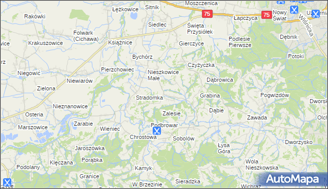 mapa Buczyna gmina Bochnia, Buczyna gmina Bochnia na mapie Targeo