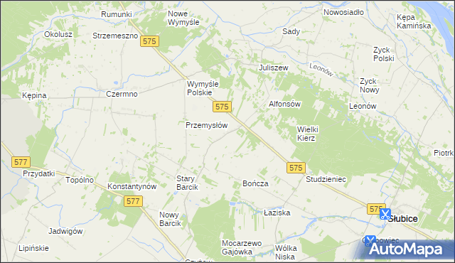 mapa Budy gmina Słubice, Budy gmina Słubice na mapie Targeo