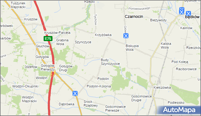 mapa Budy Szynczyckie, Budy Szynczyckie na mapie Targeo