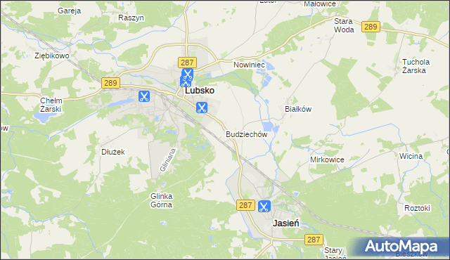 mapa Budziechów, Budziechów na mapie Targeo