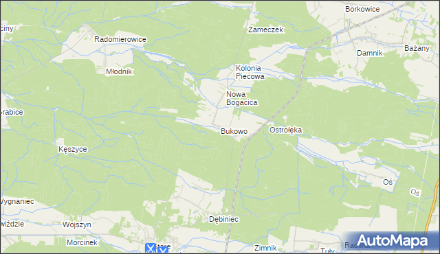 mapa Bukowo gmina Murów, Bukowo gmina Murów na mapie Targeo