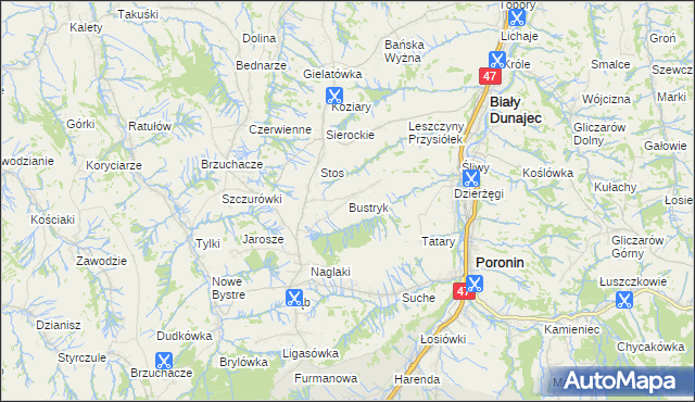 mapa Bustryk, Bustryk na mapie Targeo