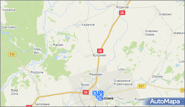 mapa Byszwałd, Byszwałd na mapie Targeo