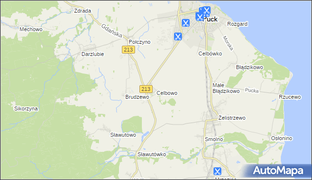 mapa Celbowo, Celbowo na mapie Targeo