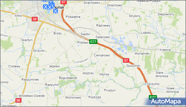 mapa Cempkowo, Cempkowo na mapie Targeo
