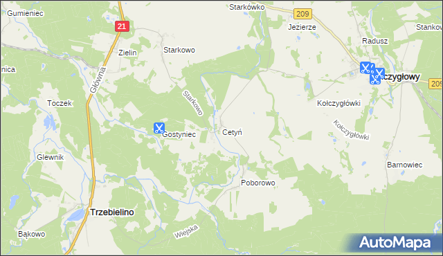 mapa Cetyń, Cetyń na mapie Targeo