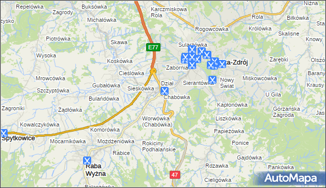 mapa Chabówka, Chabówka na mapie Targeo