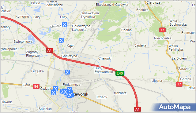 mapa Chałupki gmina Przeworsk, Chałupki gmina Przeworsk na mapie Targeo