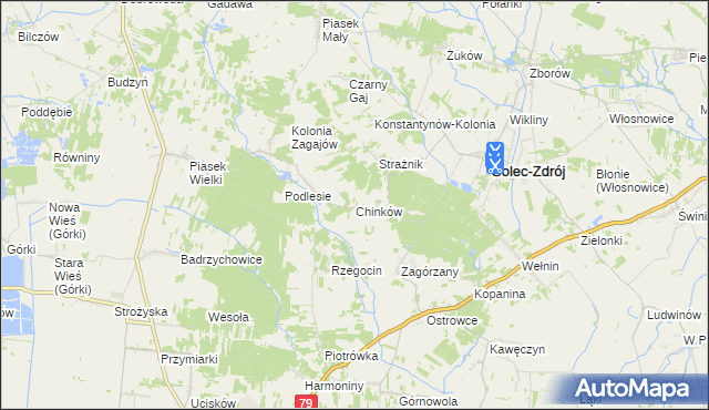 mapa Chinków, Chinków na mapie Targeo