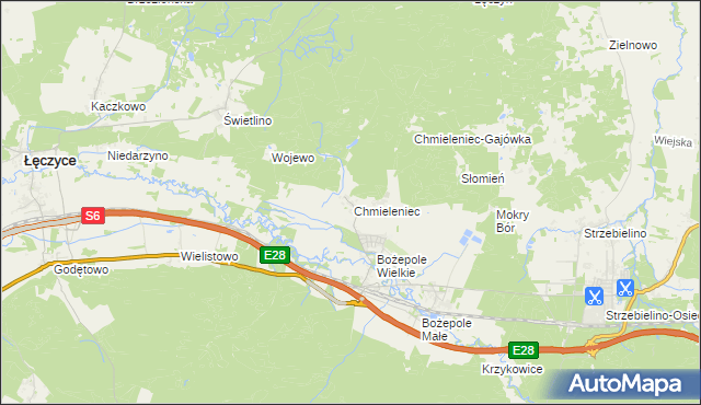 mapa Chmieleniec, Chmieleniec na mapie Targeo