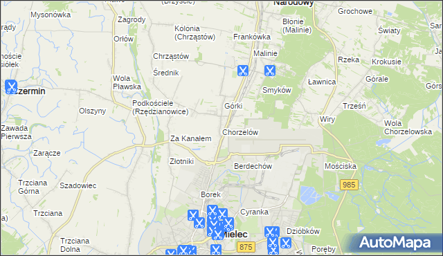 mapa Chorzelów, Chorzelów na mapie Targeo