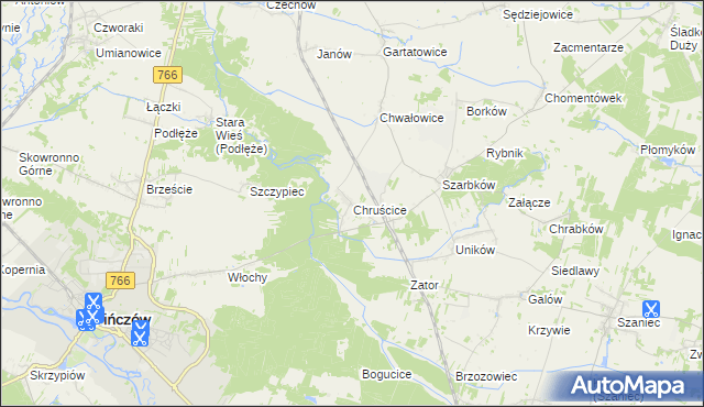 mapa Chruścice, Chruścice na mapie Targeo
