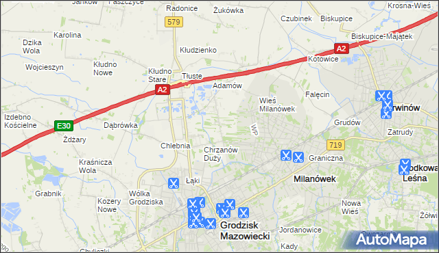 mapa Chrzanów Mały, Chrzanów Mały na mapie Targeo