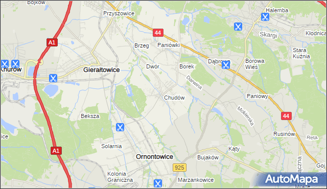 mapa Chudów, Chudów na mapie Targeo