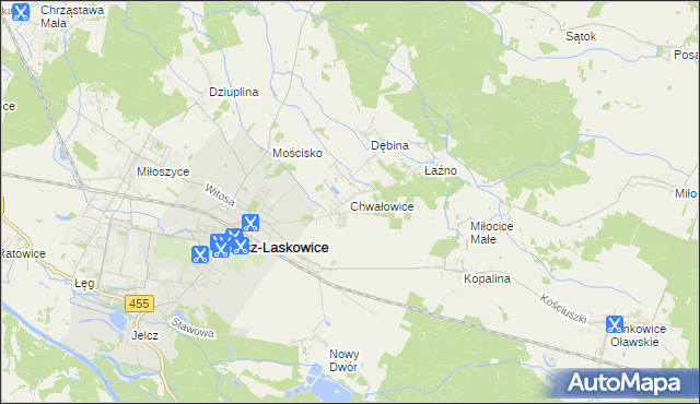 mapa Chwałowice gmina Jelcz-Laskowice, Chwałowice gmina Jelcz-Laskowice na mapie Targeo