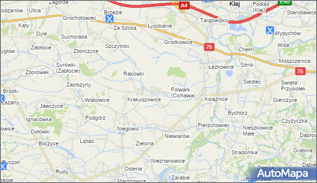 mapa Cichawa, Cichawa na mapie Targeo