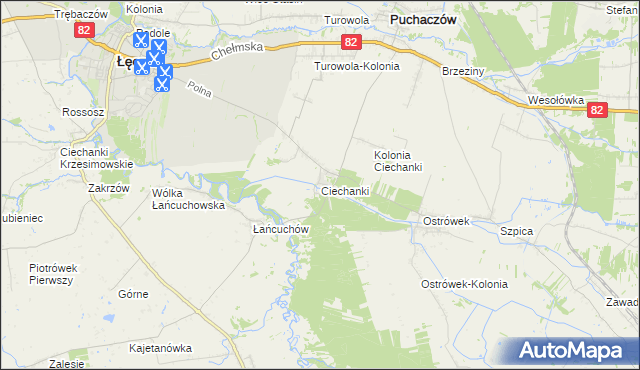 mapa Ciechanki, Ciechanki na mapie Targeo