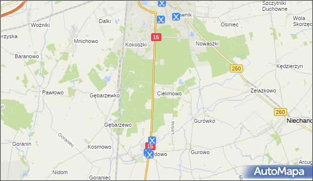 mapa Cielimowo, Cielimowo na mapie Targeo