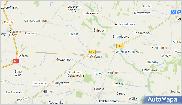 mapa Ciółkowo, Ciółkowo na mapie Targeo