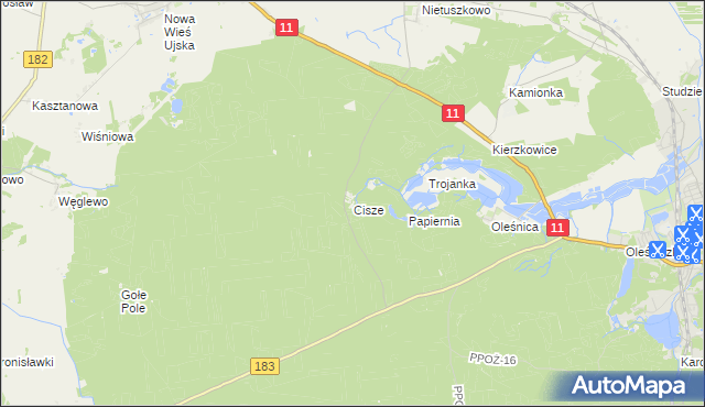 mapa Cisze, Cisze na mapie Targeo