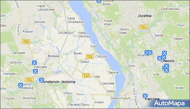mapa Ciszyca gmina Konstancin-Jeziorna, Ciszyca gmina Konstancin-Jeziorna na mapie Targeo