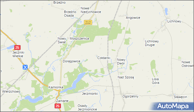 mapa Cołdanki, Cołdanki na mapie Targeo