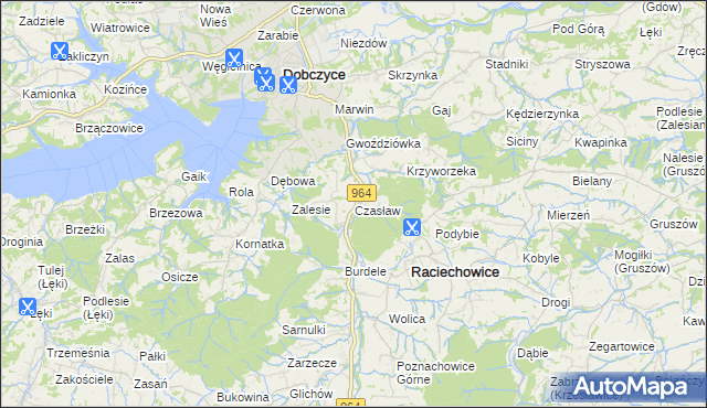 mapa Czasław gmina Raciechowice, Czasław gmina Raciechowice na mapie Targeo