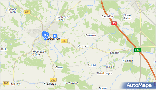 mapa Czciradz, Czciradz na mapie Targeo