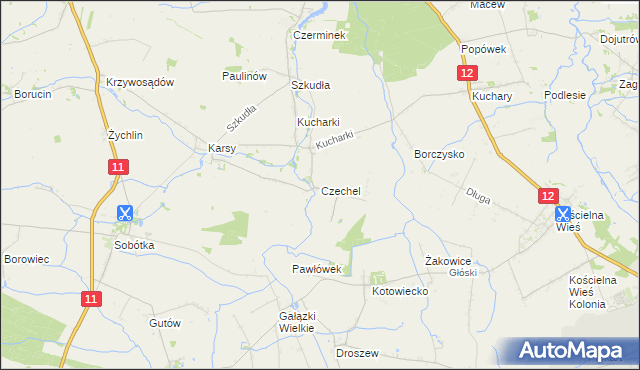 mapa Czechel, Czechel na mapie Targeo