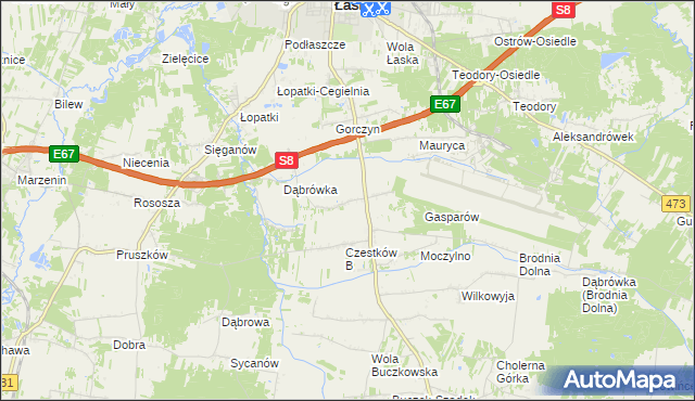 mapa Czestków A, Czestków A na mapie Targeo