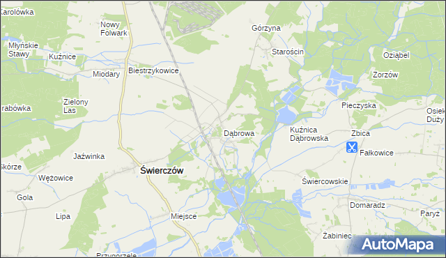mapa Dąbrowa gmina Świerczów, Dąbrowa gmina Świerczów na mapie Targeo