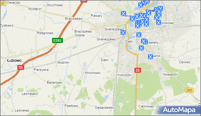 mapa Dalki, Dalki na mapie Targeo