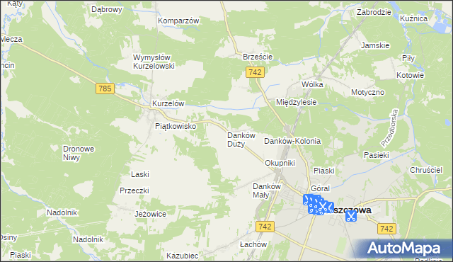 mapa Danków Duży, Danków Duży na mapie Targeo