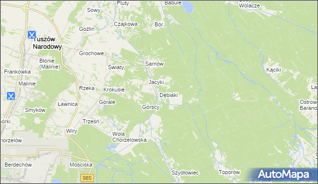 mapa Dębiaki, Dębiaki na mapie Targeo