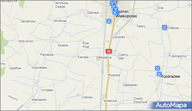 mapa Dębiogóra, Dębiogóra na mapie Targeo