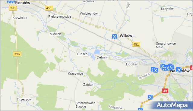 mapa Dębnik gmina Wilków, Dębnik gmina Wilków na mapie Targeo