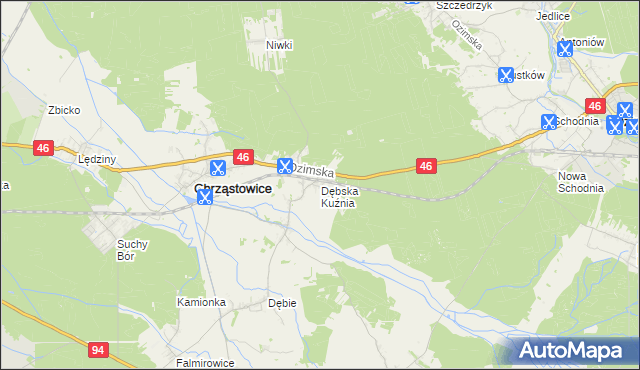 mapa Dębska Kuźnia, Dębska Kuźnia na mapie Targeo