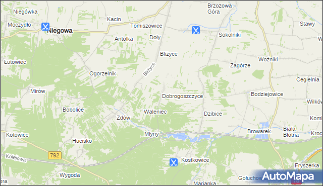 mapa Dobrogoszczyce, Dobrogoszczyce na mapie Targeo