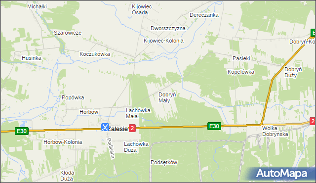 mapa Dobryń Mały, Dobryń Mały na mapie Targeo