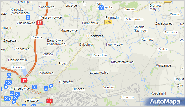 mapa Dojazdów, Dojazdów na mapie Targeo