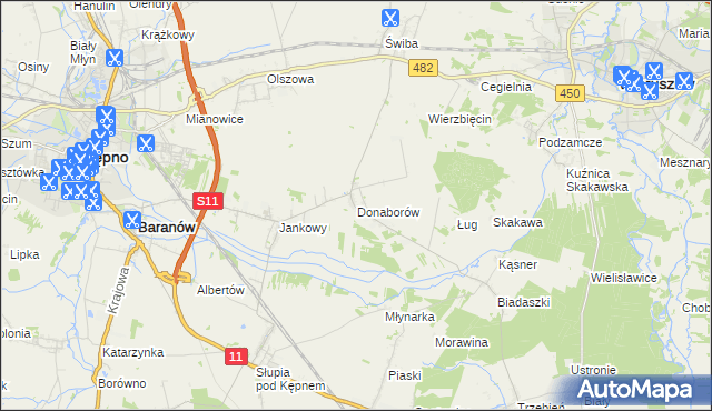 mapa Donaborów, Donaborów na mapie Targeo