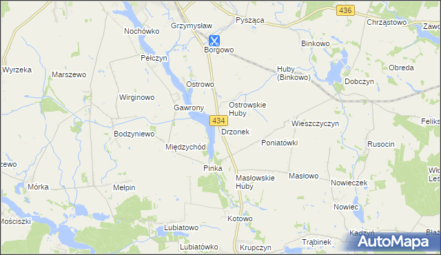 mapa Drzonek, Drzonek na mapie Targeo
