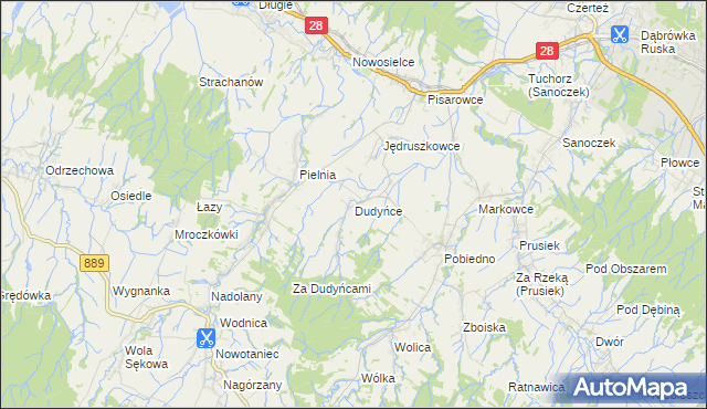 mapa Dudyńce, Dudyńce na mapie Targeo