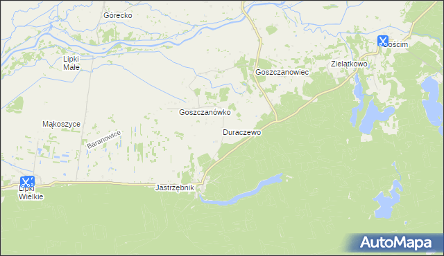 mapa Duraczewo, Duraczewo na mapie Targeo