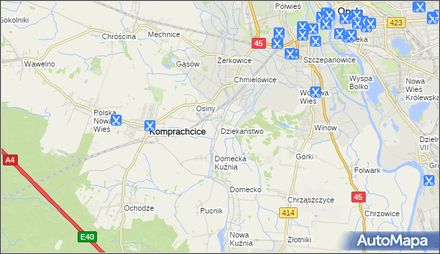 mapa Dziekaństwo, Dziekaństwo na mapie Targeo