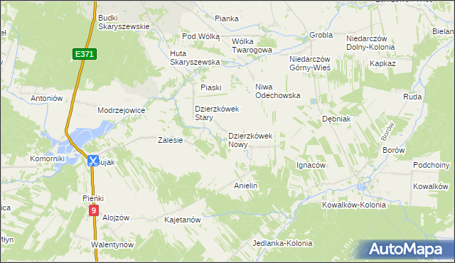 mapa Dzierzkówek Nowy, Dzierzkówek Nowy na mapie Targeo