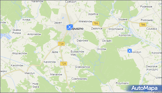 mapa Eustachów, Eustachów na mapie Targeo